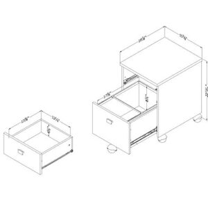 South Shore 2-Drawer Mobile File Cabinet on Casters, Gray Oak