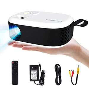 mini projector, didbynm 2022 upgraded portable video projector for iphone 1080p supported 4500l- small bedroom phone projector compatible with hdmi/usb/av for laptop/android/ ps4/netflix stream
