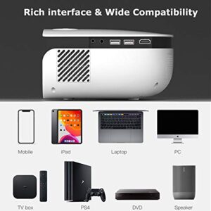 KARCLE WiFi Mini Projector, 7500L Portable Video Movie Projector for Home Theater/Outdoor Use, Full HD 1080P Projector, Support Android/iOS Phone Wireless Sync Screen, Laptop, HDMI, USB,TV Stick, PS4