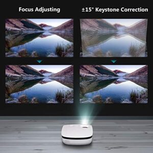 KARCLE WiFi Mini Projector, 7500L Portable Video Movie Projector for Home Theater/Outdoor Use, Full HD 1080P Projector, Support Android/iOS Phone Wireless Sync Screen, Laptop, HDMI, USB,TV Stick, PS4