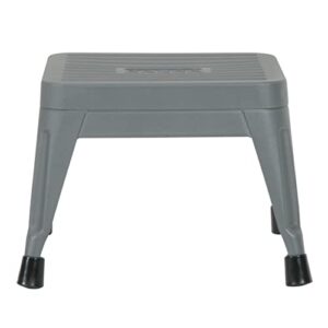 COSCO 1-Step Stackable Step Stool, 7 Ft. 3in Max Reach, 225 lb. Weight Capacity, ANSI Type II, 2 Pack (Gray)