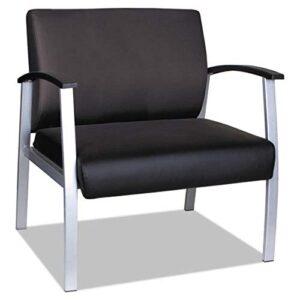 alera ml2219 metalounge series bariatric guest chair, 31-inch x26-inch x33.63-inch, blk seat/back, silver base