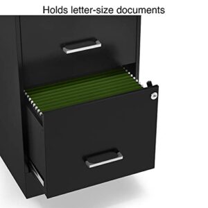 Staples 2806659 2-Drawer Vertical File Cabinet Locking Letter Black 22-Inch D (52153)