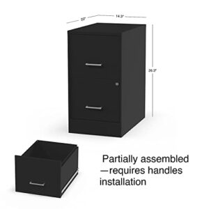 Staples 2806659 2-Drawer Vertical File Cabinet Locking Letter Black 22-Inch D (52153)