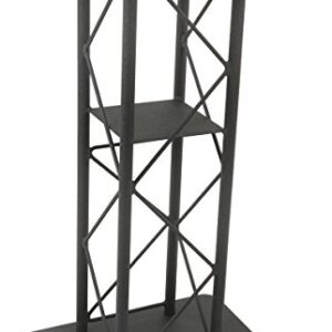 Displays2go 25" Black Truss Podium for Floor with Interior Shelf, Aluminum & Steel (LCT4PSTPBK)