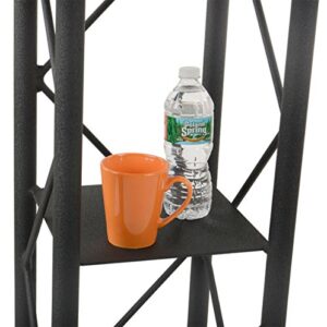 Displays2go 25" Black Truss Podium for Floor with Interior Shelf, Aluminum & Steel (LCT4PSTPBK)