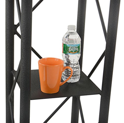 Displays2go 25" Black Truss Podium for Floor with Interior Shelf, Aluminum & Steel (LCT4PSTPBK)