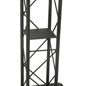 Displays2go 25" Black Truss Podium for Floor with Interior Shelf, Aluminum & Steel (LCT4PSTPBK)