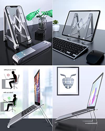 ElfAnt Laptop Stand Adjustable Portable Aluminum Compatible with Tablet Phone