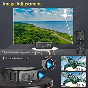 [-$151] 1080P Projector with WiFi Bluetooth, HD Outdoor Movie Projector Android OS 7500Lm Home Theater Support 4D Keystone/Zoom/200” Display Compatible with Phone/PC/Fire Stick/DVD/PS5/HDMI/USB