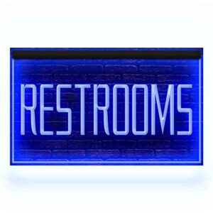 120015 Toilet Restrooms Washroom Lounge Bathroom For Restaurant Cafe Shop Mall Bar Display LED Light Neon Sign (12" X 8", Blue)