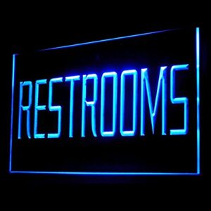 120015 Toilet Restrooms Washroom Lounge Bathroom For Restaurant Cafe Shop Mall Bar Display LED Light Neon Sign (12" X 8", Blue)