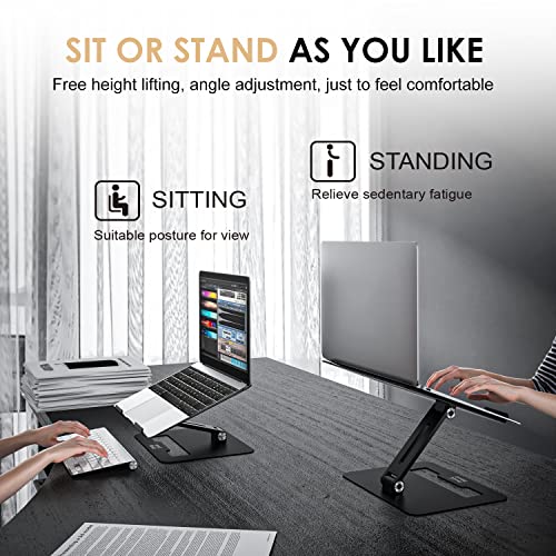 Minthouz Laptop Stand for Desk, Ergonomic Laptop Riser,Height & Angle Adjustable Computer Stand, Foldable Laptop Holder Compatible with MacBook Air Pro Dell XPS Lenovo HP More 10"-17" Laptops