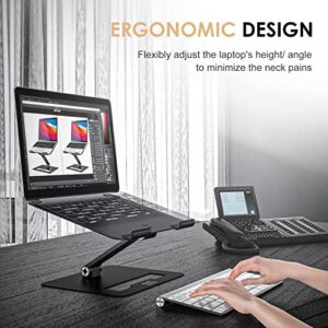 Minthouz Laptop Stand for Desk, Ergonomic Laptop Riser,Height & Angle Adjustable Computer Stand, Foldable Laptop Holder Compatible with MacBook Air Pro Dell XPS Lenovo HP More 10"-17" Laptops