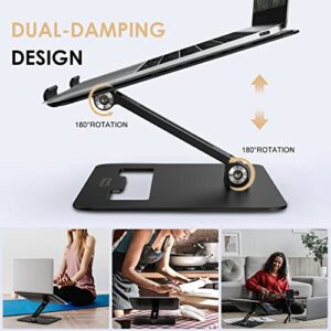 Minthouz Laptop Stand for Desk, Ergonomic Laptop Riser,Height & Angle Adjustable Computer Stand, Foldable Laptop Holder Compatible with MacBook Air Pro Dell XPS Lenovo HP More 10"-17" Laptops