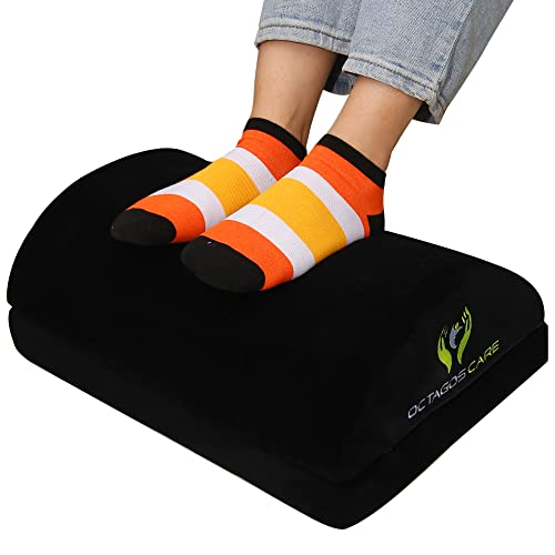 OCTAGOS Foot Rest For Under Desk At Work - Ergonomic Foot Rest Under Desk- Adjustable Non-Slip Memory Foam Desk Leg Rest - Under Desk Footrest Ergonomic - Leg Rest For Desk - For Comfy Back & Hip Pain