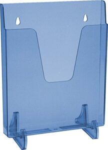 acrimet pocket file holder vertical design brochure display (for wall mount or countertop use) (removable supports included) (letter size) (clear blue color)