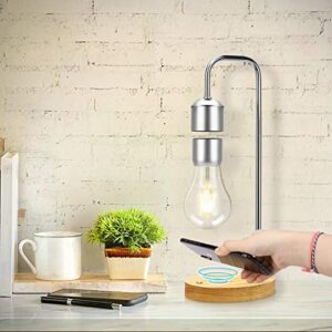 VGAzer Magnetic Levitating Floating Wireless LED Light Bulb with Wireless Charger for Desk Lamp,Room or Office Decor,Unique Gifts