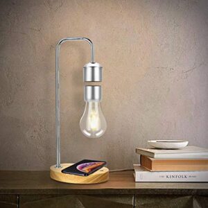 VGAzer Magnetic Levitating Floating Wireless LED Light Bulb with Wireless Charger for Desk Lamp,Room or Office Decor,Unique Gifts