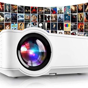 Mini Projector, 7500 Lux 210" Projector 1080P Supported Display with 52000 Hrs Portable LED Movie Projector Compatible with Phone Computer Laptop USB HDMI VGA-Home Office Outdoor Entertainment