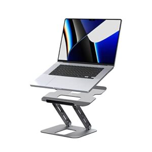 j5create multi-angle aluminum laptop stand, ergonomic notebook riser, suitable for macbook, dell, hp, lenovo, fits most laptops up to 16″ (jts127)