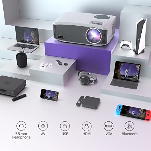 WEWATCH V70S Native 1080P Projector, with 100inch Projector Screen,500 ANSI Lumen 20,000LM 5G WiFi Bluetooth Projector for Indoor Office, Full HD Home Theater Movie Projector, Portable Video Projector