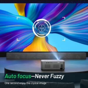 4K Support Android TV 10.0 Projector 5G WiFi Bluetooth Native 1080P, CIBEST Full-Sealed Optical Engine Home Movie FHD Projector with Netflix/Prime Video Built-in, 8000+ Apps, Autofocus, Stereo Sound