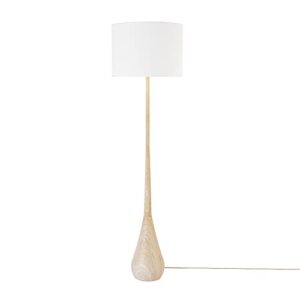 globe electric 52112 65″ floor lamp, faux wood, cotton shade