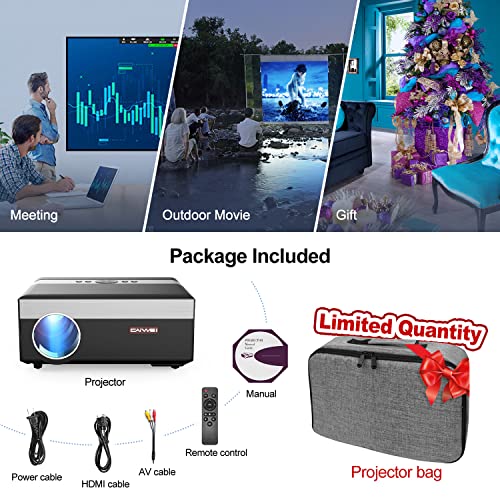 EUG 4K Projector for Daytime,WiFi Bluetooth Smart Outdoor Movie Projectors,12000 LM/800ANSI Native 1080P Video Projector 4K for Home Theater Office,40% Zoom,HDIM,RJ45,iPhone,Android,HDR10,Dolby