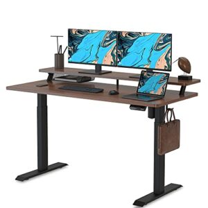 fenge electric standing desk, 48 x 24 inches quick install height adjustable desk with drawer, computer stand up desk sit stand desk workstation for home office
