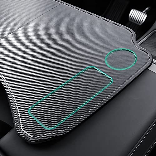 FURYENGRAVER Big Space Desk for Tesla Model Y Model 3 Tray for Eating Laptop iPad or Notebook Tesla Model Y Model 3 Accessories Carbon Fiber Texture