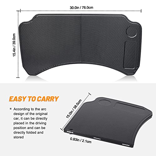 FURYENGRAVER Big Space Desk for Tesla Model Y Model 3 Tray for Eating Laptop iPad or Notebook Tesla Model Y Model 3 Accessories Carbon Fiber Texture