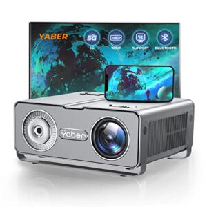 yaber pro u10 5g wifi bluetooth projector full hd 1080p projector carry bag included support 4k, 4d/4p keystone&zoom, home theater&outdoor video projector for ios/android/pc/ppt/ps5