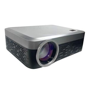 rca rpj138 roku smart android home projector with wi-fi, built in dvd player, hd, led, with rca stereo audio output, grey