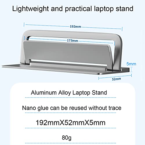 iAXBi Laptop Kick Stand, Adjustable Foldable Aluminum Computer Feet Holder Fixed Bracket Portable Slim Strong for Desk,Compatible with MacBook Air Pro,HP,Lenovo,Dell,Tablets (Silver)