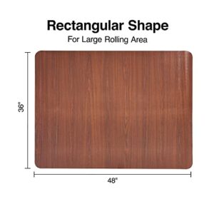 Myofficeinnovations 951074 36X48 Wood Veneer Chair Mat for Hard Floors,Cherry