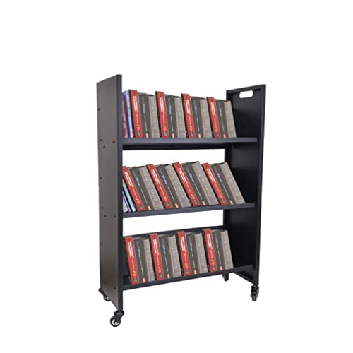 FixtureDisplays® Metal Book Cart Rooling Book Truck Library Book Cart Wheels Pew Cart Book Trolley 11241-L-NF