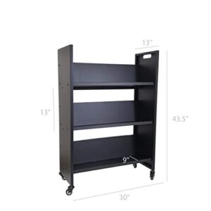 FixtureDisplays® Metal Book Cart Rooling Book Truck Library Book Cart Wheels Pew Cart Book Trolley 11241-L-NF