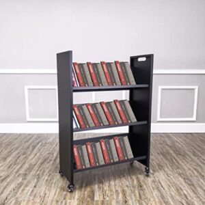 FixtureDisplays® Metal Book Cart Rooling Book Truck Library Book Cart Wheels Pew Cart Book Trolley 11241-L-NF