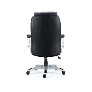Staples Sorina Bonded Leather Chair (Black, Sold as 1 Each) - Adjustable Office Chair with Plush Padding, Provides Lumbar, Arm and Head Support, Perfect Desk Chair for the Modern Office