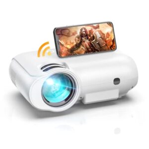 projector with 5g wifi and bluetooth, 8000 lux ultra bright portable outdoor movie projector 1080p supported, phone projector for home theater, compatible hdmi, usb, pc, tv stick, ios & android