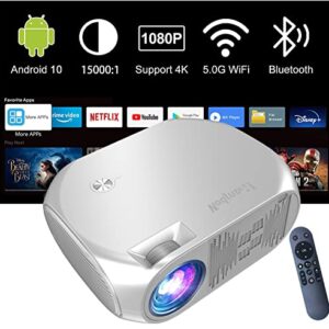 RamboN Native 1080P Full HD 4K Supported Movie 5G WiFi Projector, , 9500L Smart Projector,Support 4D Keystone Correction, Zoom, PPT