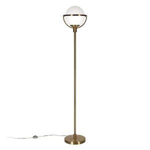 Cieonna Globe & Stem Floor Lamp with Glass Shade in Brass/White