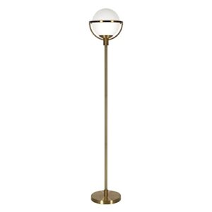 Cieonna Globe & Stem Floor Lamp with Glass Shade in Brass/White