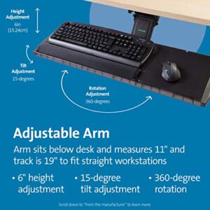 Kensington 60718 Adjustable Keyboard Platform with SmartFit System, 21-1/4w x 10d, Black