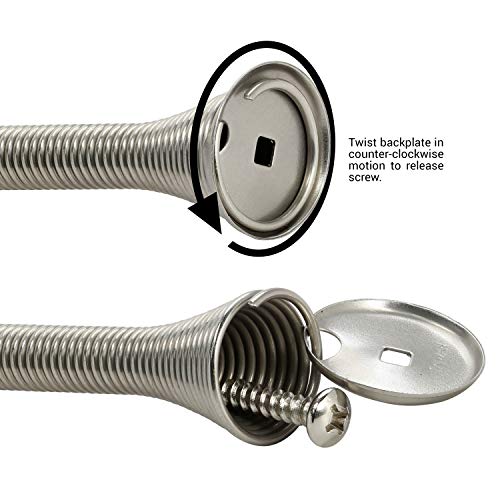 2 Pack Rok Hardware 3" (76mm) Flexi Spring Heavy Duty Wall Door Stop Bumper Brushed Nickel