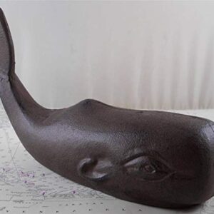 Large Cast Iron Whale Figure - Nautical Whale Doorstop