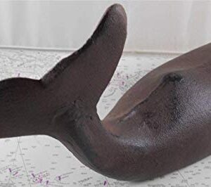 Large Cast Iron Whale Figure - Nautical Whale Doorstop