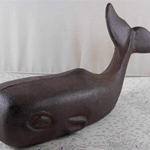 Large Cast Iron Whale Figure - Nautical Whale Doorstop