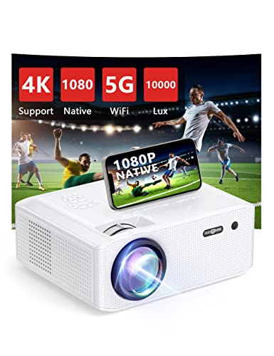 Projector with WiFi, Native 1080P Portable Outdoor Projector 4K Supported, 400 ANSI PARIS RHÔNE Movie Mini HD Projector for Home, 220” 12000L Built-in Speaker, Compatible with TV Stick/iOS/Android/PS5